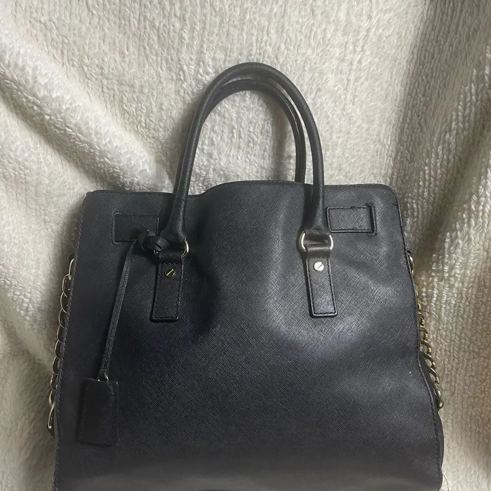 MICHAEL KORS Hamilton Saffiano Leather Black Satchel/shoulder bag.